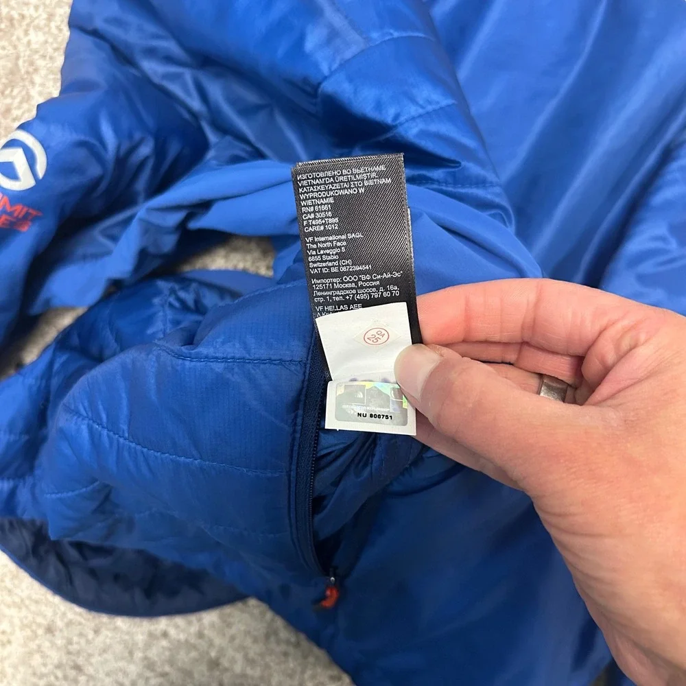 The North Face Summit Series DNP Jacket Men Size Small Snorkel Blue Primaloft